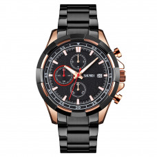 Чоловічий наручний годинник Skmei 9192RGBK Rose Gold-Black з хронографом та календарем
