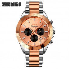 Чоловічий наручний годинник Skmei 9259RGRG Rose Gold-Rose Gold з хронографом та календарем