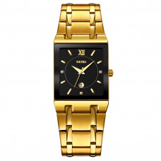 Жіночий годинник Skmei 9263GDBK Gold-Black з кварцовим механізмом та металевим браслетом