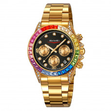 Чоловічий годинник Skmei 2352GDBK Gold-Black з хронографом та металевим браслетом Чоловічий годинник Skmei 2352GDBK Gold-Black з хронографом та металевим браслетом