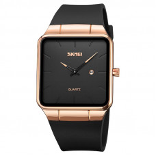 Кварцовий годинник Skmei 1961RGBK Rose Gold-Black унісекс у квадратному корпусі
