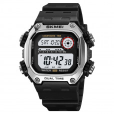 Чоловічий електронний годинник Skmei 2126SIBK Silver-Black з підсвічуванням та будильником Чоловічий електронний годинник Skmei 2126SIBK Silver-Black з підсвічуванням та будильником