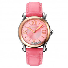 Жіночий годинник Skmei 9265PK Pink з мінеральним склом та шкіряним ремінцем