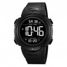 Чоловічий спортивний годинник Skmei 2304BKBK All Black з електронним циферблатом та водонепроникністю 5 ATM Чоловічий спортивний годинник Skmei 2304BKBK All Black з електронним циферблатом та водонепроникністю 5 ATM