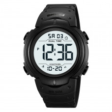 Чоловічий спортивний годинник Skmei 2304BKWT Black-White з електронним циферблатом та водозахистом 5 ATM Чоловічий спортивний годинник Skmei 2304BKWT Black-White з електронним циферблатом та водозахистом 5 ATM