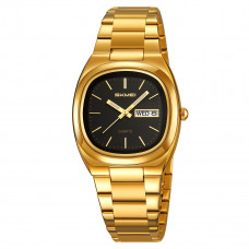 Чоловічий годинник Skmei 2420GDBK Gold-Black з металевим браслетом та календарем