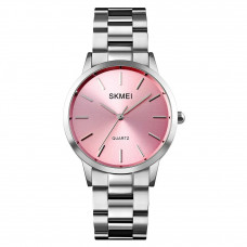 Жіночий годинник Skmei 1694PK Pink зі сріблястим металевим браслетом та рожевим циферблатом Жіночий годинник Skmei 1694PK Pink зі сріблястим металевим браслетом та рожевим циферблатом