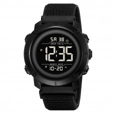 Чоловічий спортивний годинник Skmei 2497NBKBK All Black з електронним циферблатом та нейлоновим ремінцем