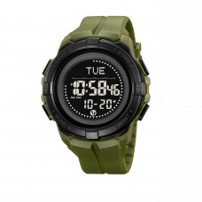 Чоловічий спортивний годинник Skmei 2564AG Army Green з компасом, крокоміром та водонепроникністю 5 ATM