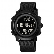 Чоловічий спортивний годинник Skmei 2620PBK Black + Compass з крокоміром та компасом