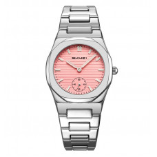 Жіночий класичний годинник Skmei 2681SIPK Silver-Pink зі сріблястим браслетом та рожевим циферблатом