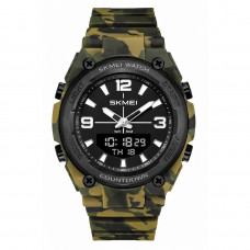Чоловічий спортивний годинник Skmei 2796CMGN Camo Green з комбінованим циферблатом та водозахистом 5 ATM