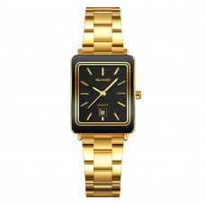 Чоловічий класичний годинник Skmei 2566GDBK Gold-Black з золотистим браслетом та мінеральним склом Чоловічий класичний годинник Skmei 2566GDBK Gold-Black з золотистим браслетом та мінеральним склом