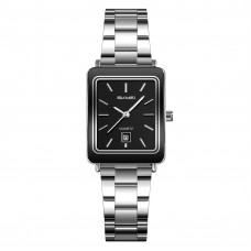 Чоловічий годинник Skmei 2566SIBK Silver-Black з мінеральним склом та сталевим браслетом