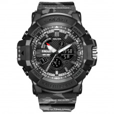 Чоловічий спортивний годинник Smael 1809 Camo Black з комбінованим циферблатом та водозахистом 50м Чоловічий спортивний годинник Smael 1809 Camo Black з комбінованим циферблатом та водозахистом 50м