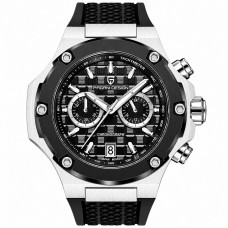 Чоловічий годинник Pagani Design PD-YS032 Silver-Black-Black Rubber з сапфіровим склом та хронографом Чоловічий годинник Pagani Design PD-YS032 Silver-Black-Black Rubber з сапфіровим склом та хронографом