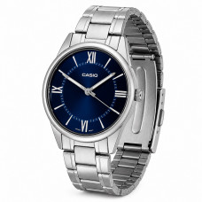 Чоловічий годинник Casio MTP-V005D-2B5 — Класична модель з синім циферблатом та сталевим браслетом Чоловічий годинник Casio MTP-V005D-2B5 — Класична модель з синім циферблатом та сталевим браслетом