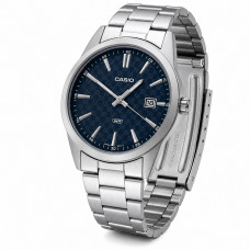 Чоловічий годинник Casio MTP-VD03D-2A з синім циферблатом та сталевим браслетом Чоловічий годинник Casio MTP-VD03D-2A з синім циферблатом та сталевим браслетом