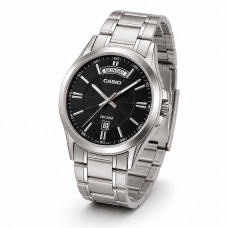 Чоловічий годинник Casio MTP-1381D-1A Classic з чорним циферблатом та сталевим браслетом Чоловічий годинник Casio MTP-1381D-1A Classic з чорним циферблатом та сталевим браслетом