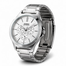 Чоловічий годинник Casio MTP-V300D-7A Classic з багатофункціональним циферблатом та металевим браслетом Чоловічий годинник Casio MTP-V300D-7A Classic з багатофункціональним циферблатом та металевим браслетом