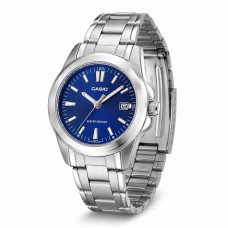 Жіночий годинник Casio LTP-1215A-2A2 у класичному стилі з синім циферблатом та мінеральним склом Жіночий годинник Casio LTP-1215A-2A2 у класичному стилі з синім циферблатом та мінеральним склом