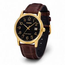 Чоловічий годинник Casio MTP-V002GL-1B — Класична модель з датою та коричневим шкіряним ремінцем Чоловічий годинник Casio MTP-V002GL-1B — Класична модель з датою та коричневим шкіряним ремінцем