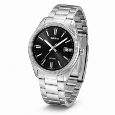 Чоловічий годинник Casio MTP-1302D-1A1 Classic з чорним циферблатом та сталевим браслетом Чоловічий годинник Casio MTP-1302D-1A1 Classic з чорним циферблатом та сталевим браслетом
