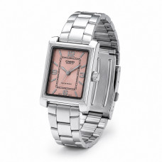 Жіночий годинник Casio LTP-1234DD-4A класичний з рожевим циферблатом та сріблястим браслетом Жіночий годинник Casio LTP-1234DD-4A класичний з рожевим циферблатом та сріблястим браслетом