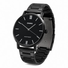 Чоловічий годинник Casio MTP-VT01B-1B з мінеральним склом та чорним сталевим браслетом Чоловічий годинник Casio MTP-VT01B-1B з мінеральним склом та чорним сталевим браслетом