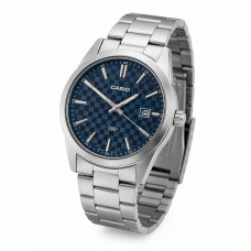 Чоловічий годинник Casio MTP-VD03D-2A2 з синім циферблатом та мінеральним склом Чоловічий годинник Casio MTP-VD03D-2A2 з синім циферблатом та мінеральним склом