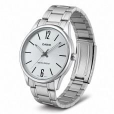 Чоловічий годинник Casio MTP-V005D-7B Classic з мінеральним склом та сріблястим циферблатом Чоловічий годинник Casio MTP-V005D-7B Classic з мінеральним склом та сріблястим циферблатом