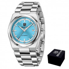 Чоловічий механічний годинник Benyar BY-5203 Silver-Ligh Blue з автопідзаводом та сталевим браслетом Чоловічий механічний годинник Benyar BY-5203 Silver-Ligh Blue з автопідзаводом та сталевим браслетом
