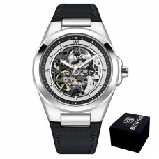 Чоловічий механічний годинник Benyar BY-5207 Black-Silver-White з автопідзаводом та шкіряним ремінцем Чоловічий механічний годинник Benyar BY-5207 Black-Silver-White з автопідзаводом та шкіряним ремінцем