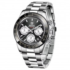 Чоловічий наручний годинник Benyar BY-5169 Silver-Black-White з хронографом та сталевим браслетом Чоловічий наручний годинник Benyar BY-5169 Silver-Black-White з хронографом та сталевим браслетом