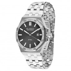 Чоловічий наручний годинник Guardo S03009-1 Silver-Black — класична модель з нержавіючої сталі Чоловічий наручний годинник Guardo S03009-1 Silver-Black — класична модель з нержавіючої сталі