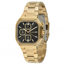 Чоловічий наручний годинник Guardo 012694-3 Gold-Black у прямокутному корпусі з браслетом Чоловічий наручний годинник Guardo 012694-3 Gold-Black у прямокутному корпусі з браслетом