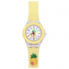Дитячий годинник Better 005 Pineapple Yellow-White кварцовий з жовтим силіконовим ремінцем Дитячий годинник Better 005 Pineapple Yellow-White кварцовий з жовтим силіконовим ремінцем