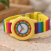 Дитячий годинник Better 003 Rainbow Yellow з різнокольоровим ремінцем та кварцовим механізмом Дитячий годинник Better 003 Rainbow Yellow з різнокольоровим ремінцем та кварцовим механізмом