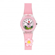 Дитячий годинник Better 005 Flowers Pink-White для дівчаток, рожевий силіконовий ремінець, кварцовий механізм Дитячий годинник Better 005 Flowers Pink-White для дівчаток, рожевий силіконовий ремінець, кварцовий механізм