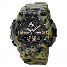 Чоловічий тактичний годинник Awarder 001 Camo Green з комбінованим циферблатом та підсвічуванням