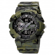 Чоловічий тактичний годинник Awarder 005 Camo Green з комбінованим циферблатом та захистом 5 ATM