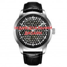 Чоловічий механічний годинник Awarder 043 Silver Leather з автопідзаводом та сапфіровим склом