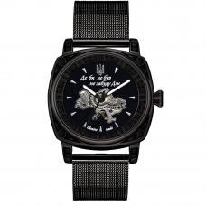 Чоловічий механічний годинник Awarder 021-3D Де би не був All Black Mesh з автопідзаводом