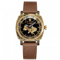 Жіночий годинник Awarder 021 Де би не була Gold-Black-Brown з автопідзаводом та шкіряним ремінцем Жіночий годинник Awarder 021 Де би не була Gold-Black-Brown з автопідзаводом та шкіряним ремінцем