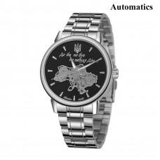 Чоловічий механічний годинник Awarder 022 Де би не був Silver-Black Automatic Steel з автопідзаводом Чоловічий механічний годинник Awarder 022 Де би не був Silver-Black Automatic Steel з автопідзаводом