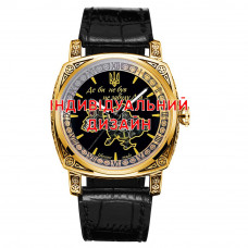 Чоловічий механічний годинник Awarder 021 Gold Leather з автопідзаводом та шкіряним ремінцем