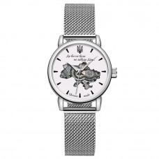 Жіночий механічний годинник Awarder 028L Silver-White «Де би не була» зі сріблястим браслетом Жіночий механічний годинник Awarder 028L Silver-White «Де би не була» зі сріблястим браслетом