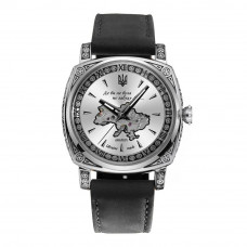 Жіночий механічний годинник Awarder 021-3D Де би не була Silver-White-Black Leather з автопідзаводом Жіночий механічний годинник Awarder 021-3D Де би не була Silver-White-Black Leather з автопідзаводом