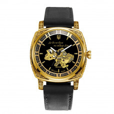 Жіночий механічний годинник Awarder 021-3D Де би не була Gold-Black-Black Leather з автопідзаводом Жіночий механічний годинник Awarder 021-3D Де би не була Gold-Black-Black Leather з автопідзаводом