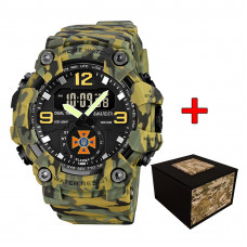 Чоловічий тактичний годинник Awarder 003 ДСНС Camo Green з водонепроникністю 5 ATM